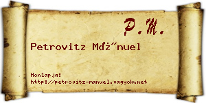 Petrovitz Mánuel névjegykártya